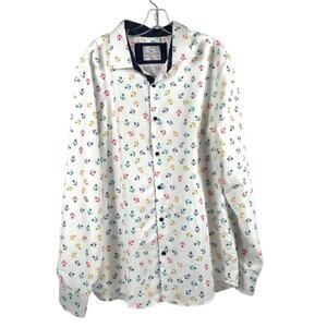 Suslo Couture 4XL Long Sleeve Button Down Shirt Anchor